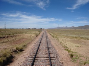Vista dos trilhos deixados para trás